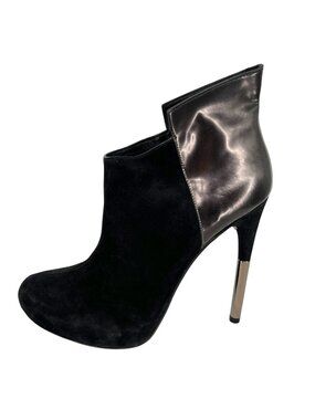 Sigerson Morrison Baladi Black Metallic Stiletto Boots Size 9 Avant-garde Luxury